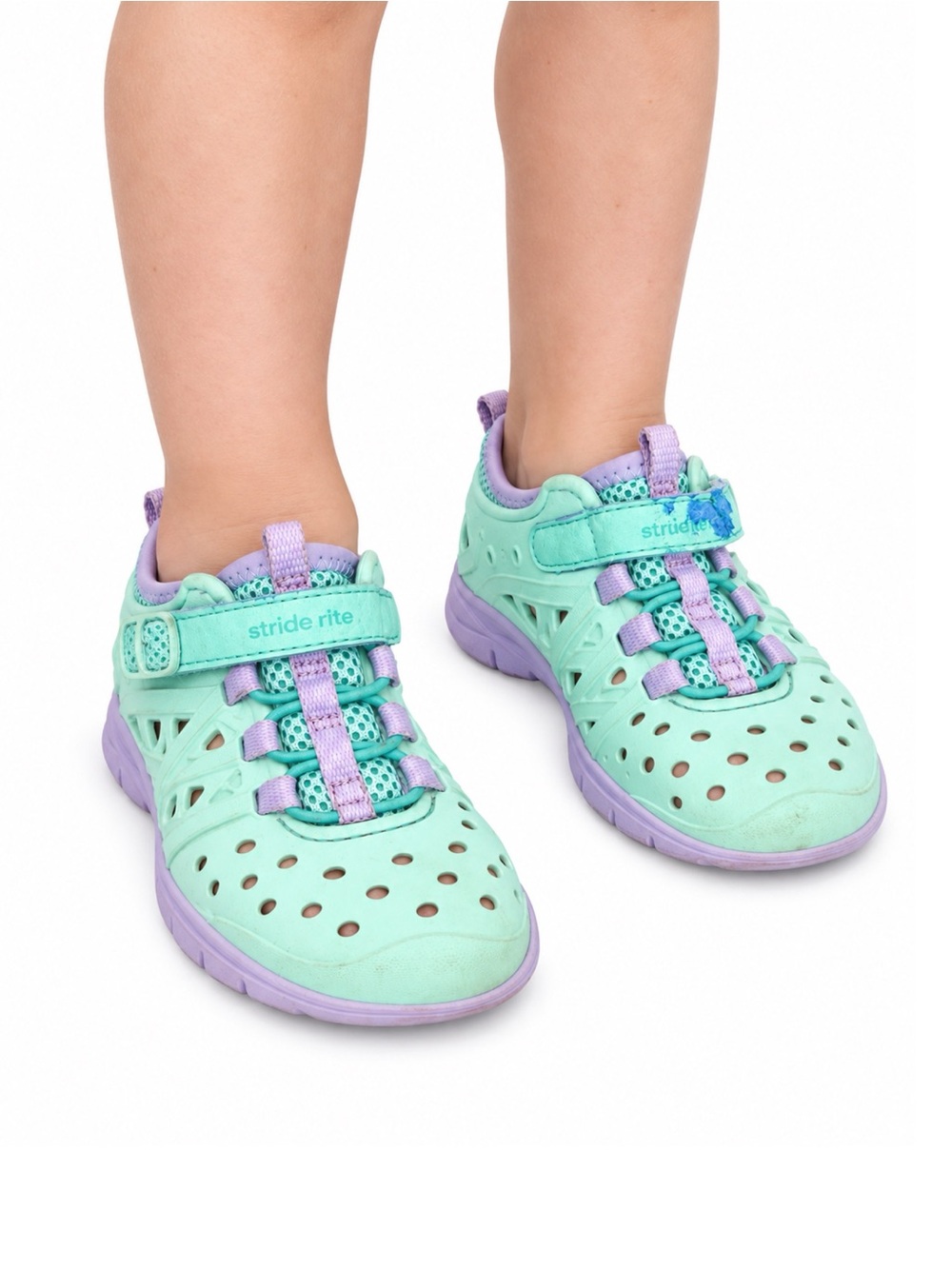 Size 10 Stride Rite Kids M2P Phibian Water Shoes Mint Lavender